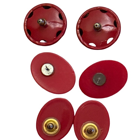 Vintage Red Jewelry Earrings & Necklace Bundle 9 Piece Jewelry Lot - Picture 7 of 12